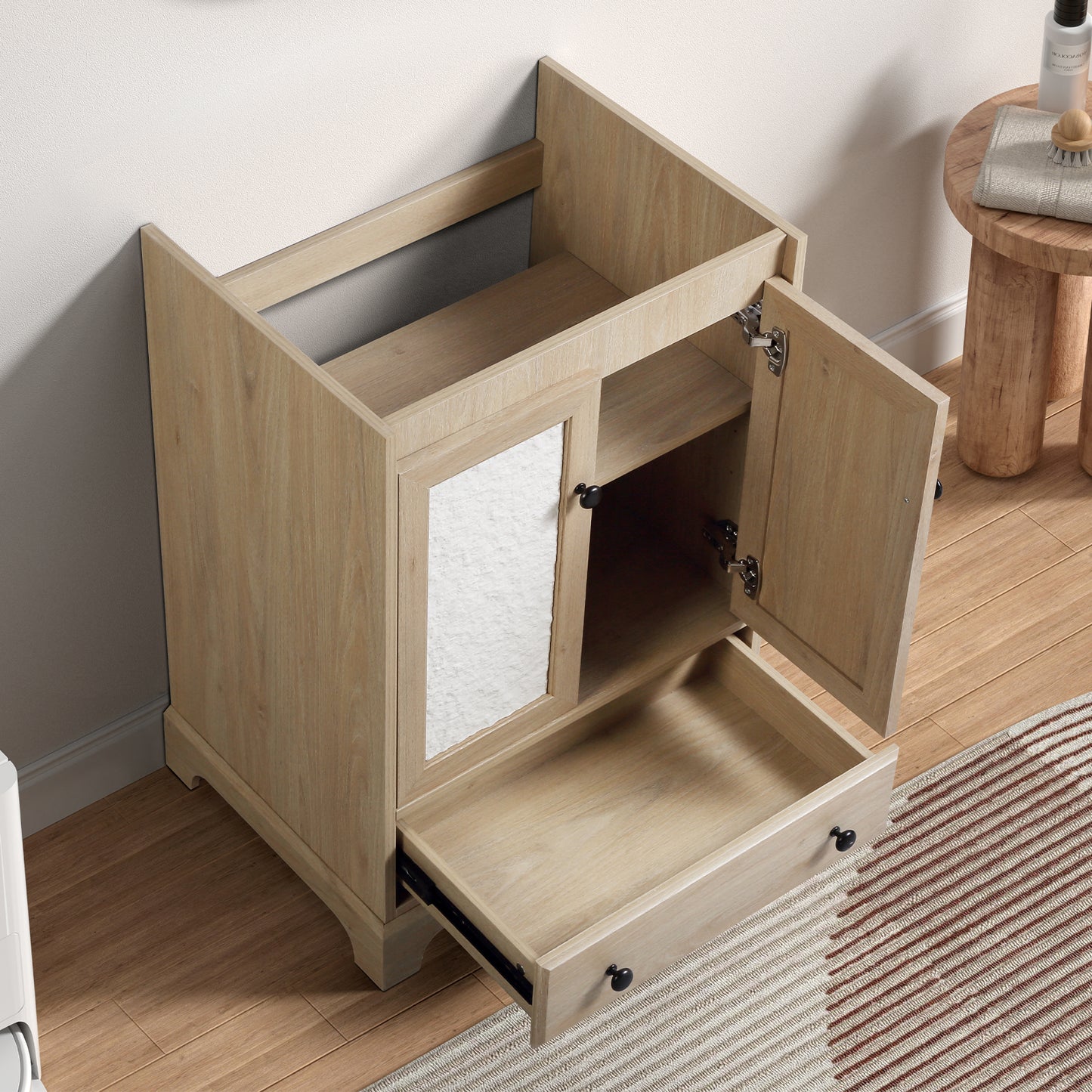 Bathroom Vanity Sink Base Wooden Material Ready-to-Assemble Bathroom Cabinet 24" Width without sink image 2