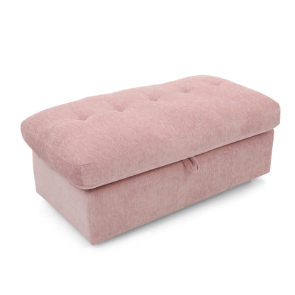 Leisure sofa chair,Double sofa recliner, with manually adjustable backrest, soft padded armrests, side USB charging port and phone stand, comes with a matching storage ottoman-Pink image 11