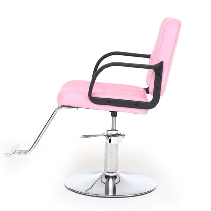 Barber Chair for Hair Stylist- 360° Swivel, Adjustable Height, Capacity 350 LBS with Heavy Duty Hydraulic Pump,PINK image 8