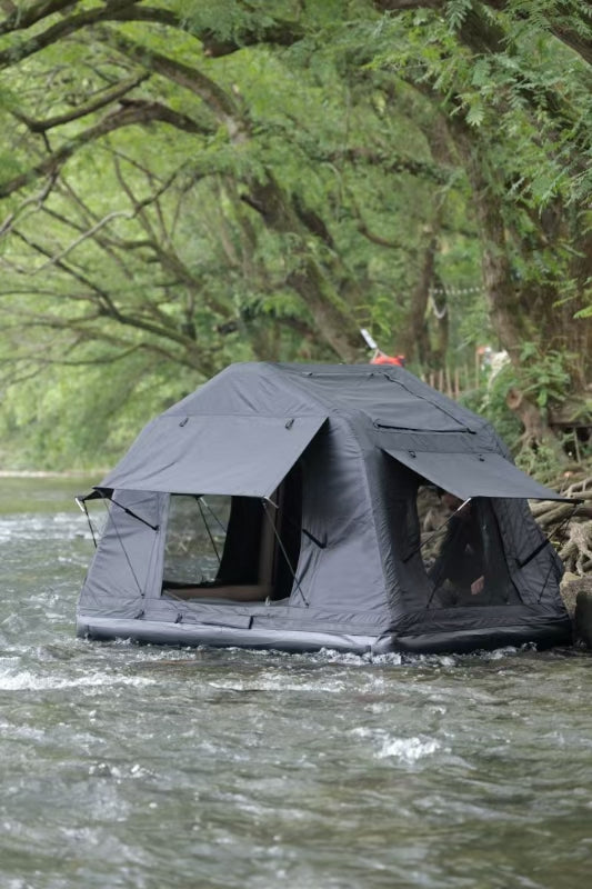 Foldable 2-3 People Amphibious Inflatable Car Roof Top Tent for camping Outdoor Glamping Camping Tent for SUV,Truck and Universal Auto Self-Driving Touring(Without Ladder, Black) image 1