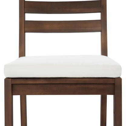 TREXM 5-Piece Rustic Patio Bar Set, Patio Table and Chairs Set with Ergonomic Chairs, Solid Wood Slatted Tabletop for Poolside, Balcony, Backyard, Porch (Mocha+Beige Cushion) image 3