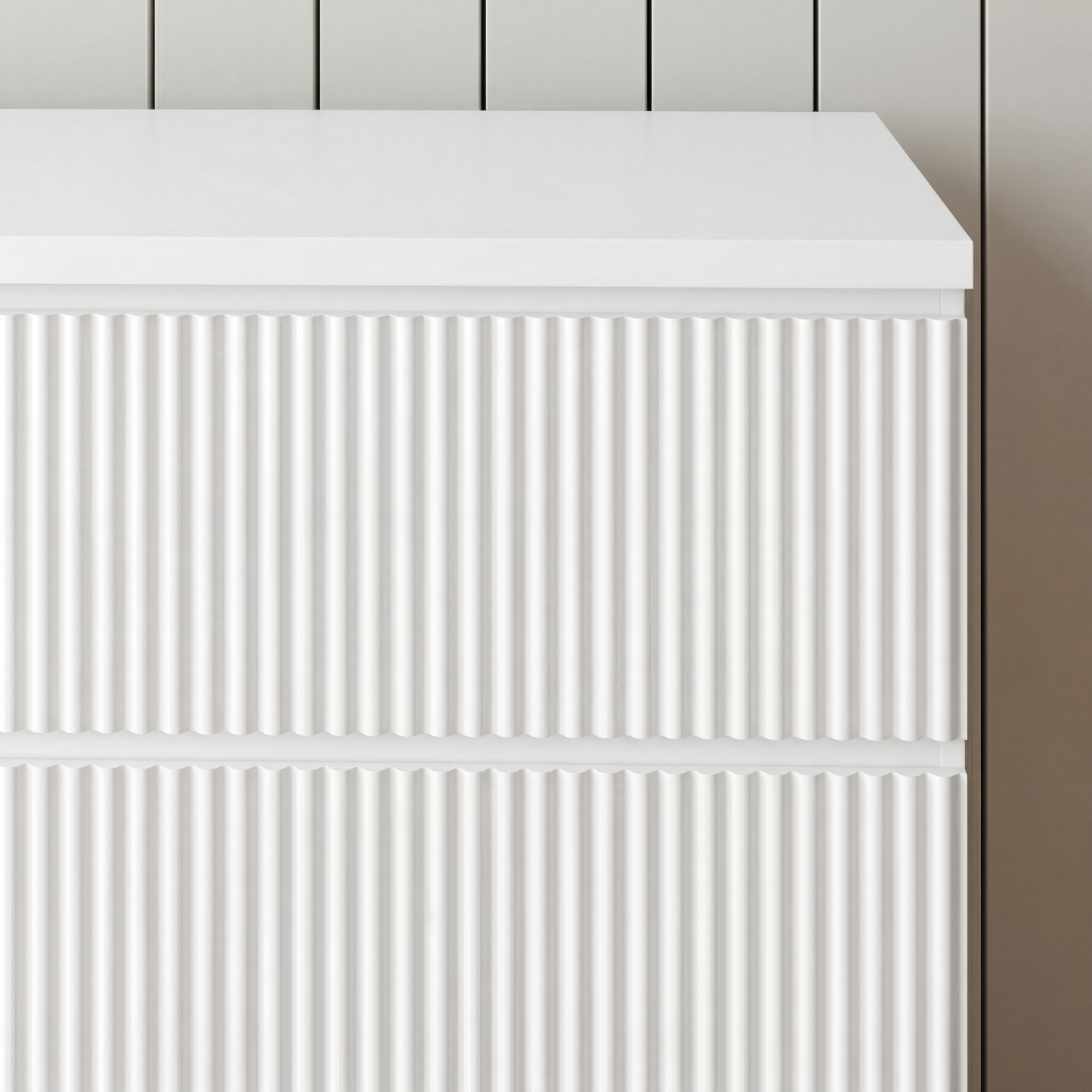 Modern White 6 Drawer Dresser, Wave Panel Drawer Fronts, Storage Cabinet, Versatile Chest of Drawers for Bedroom, Living Room - Sleek & Spacious Home Storage Solution image 12