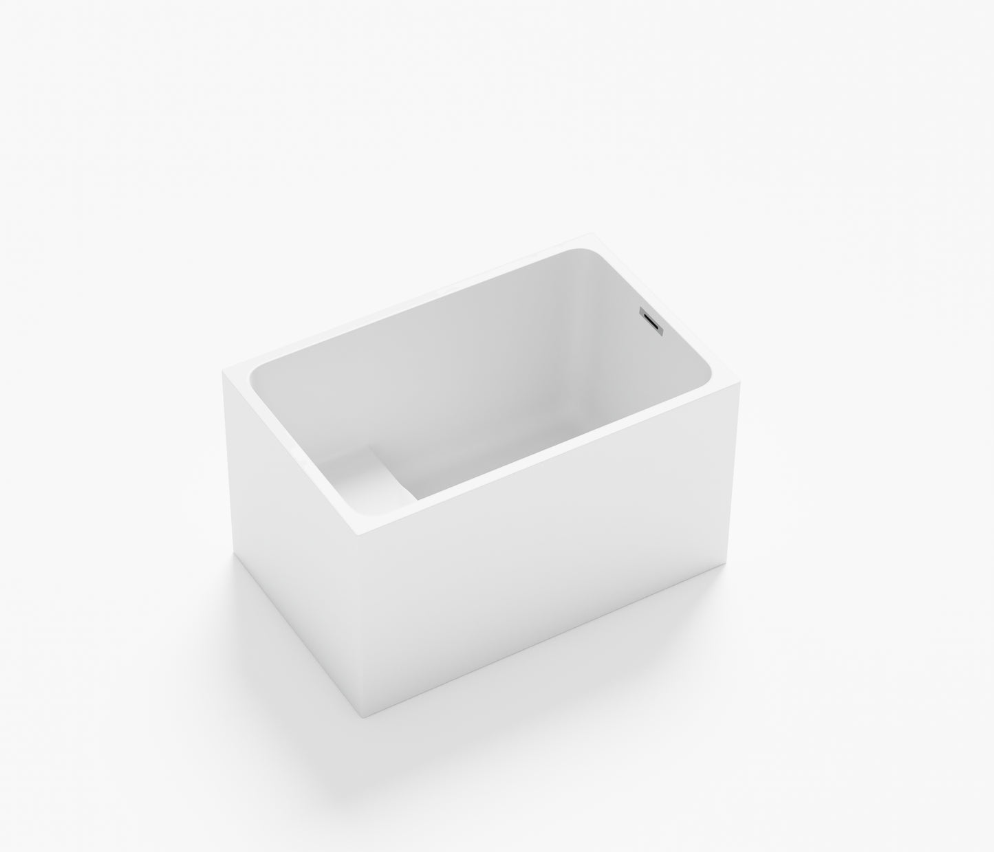 47" Acrylic Freestanding Bathtub with seat: Spacious rectangle Shape, Gloss White Finish, Chrome Overflow & Pop-Up Drain CUPC Certificate image 10