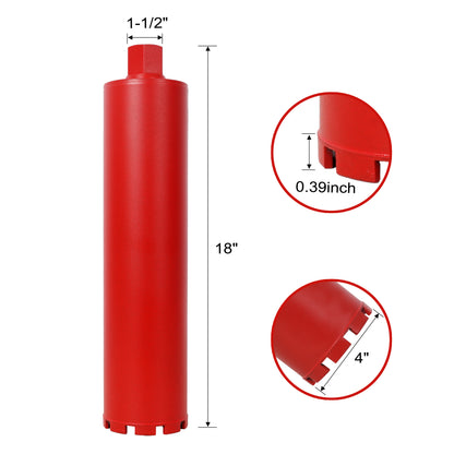 4 Inch Diamond Core Drill Bits,1-1/4"-7 Thread Diamond Core Bit for Cured Concrete with Rebar, Hard Masonry, Brick Block, Stucco, Stone,Flat image 11