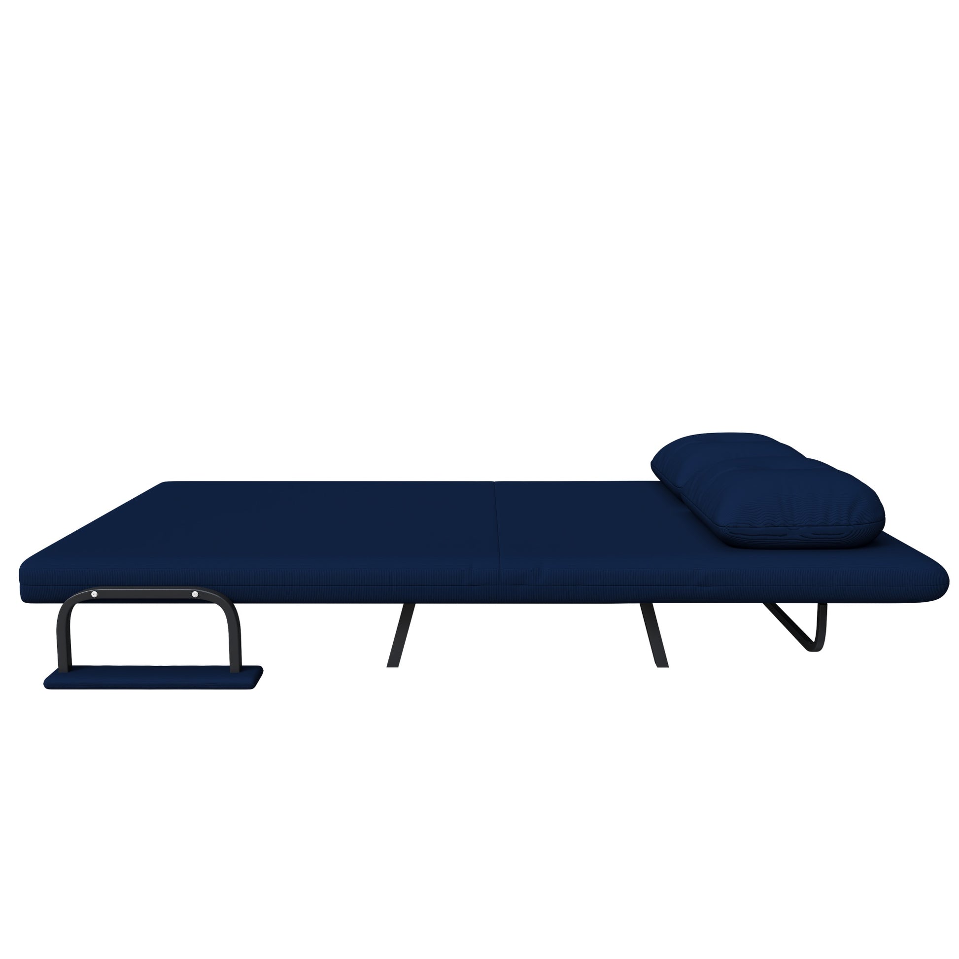 46" Wide Folding Sofa Bed 5-in-1 Convertible Chair for Two - 5-Position Adjustable Backrest with Pillow, Space-Saving Sleeper for Living Room, Bedroom & Office (71.6"W x 46"D)(Bule) image 8