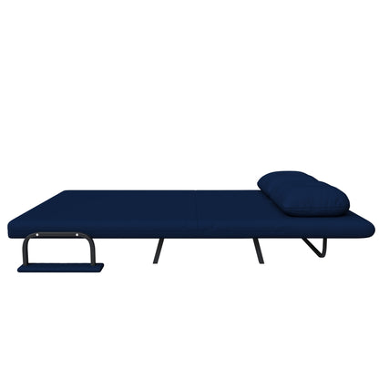 46" Wide Folding Sofa Bed 5-in-1 Convertible Chair for Two - 5-Position Adjustable Backrest with Pillow, Space-Saving Sleeper for Living Room, Bedroom & Office (71.6"W x 46"D)(Bule) image 8