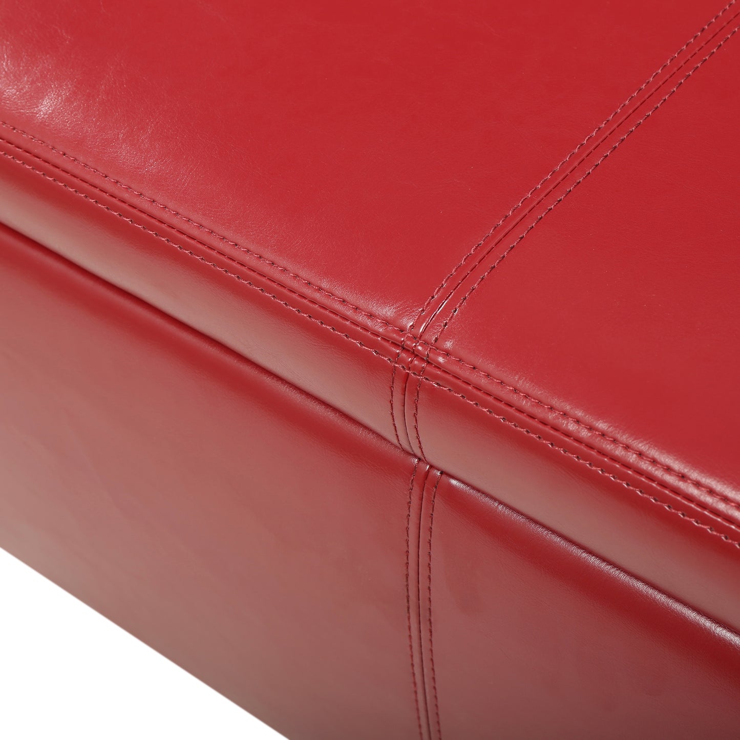 Upholstered PU Leather Storage Ottoman, Solid Wooden Legs (old sku 57742.00RED) image 9