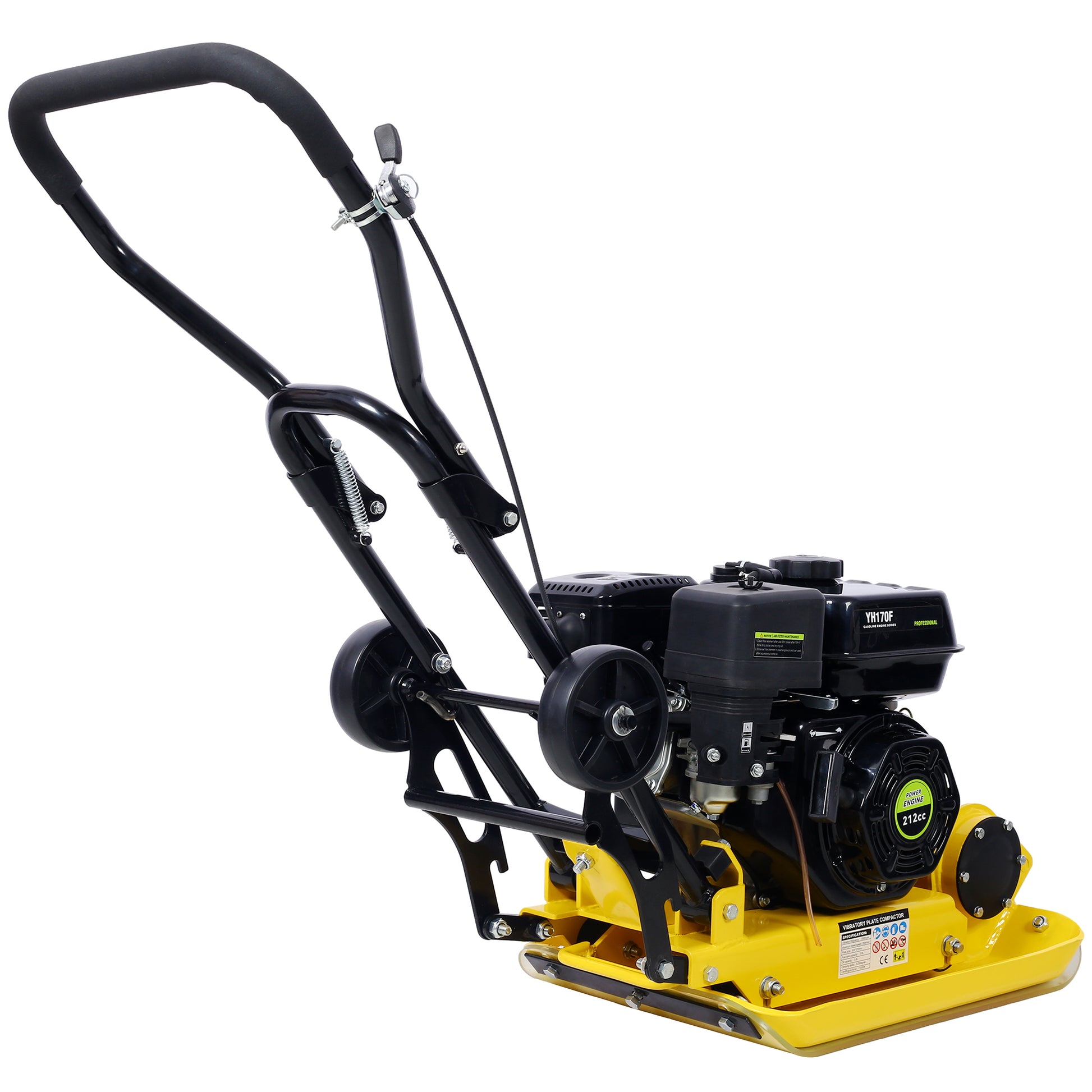 7.0HP 5500VPM MAX Gas Vibration Compaction Force 20 x 14 inch Plate Compactor w/Built-in Wheel,EPA compliant image 2