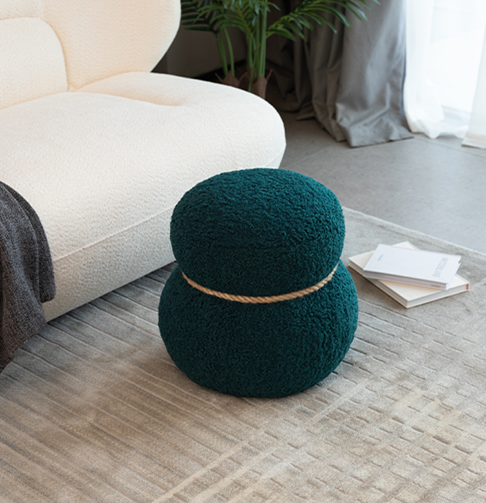WKJ1Y Dark green snowman stool, seat body width 14.56 inches, round belly, playful cute, suitable for any space image 3