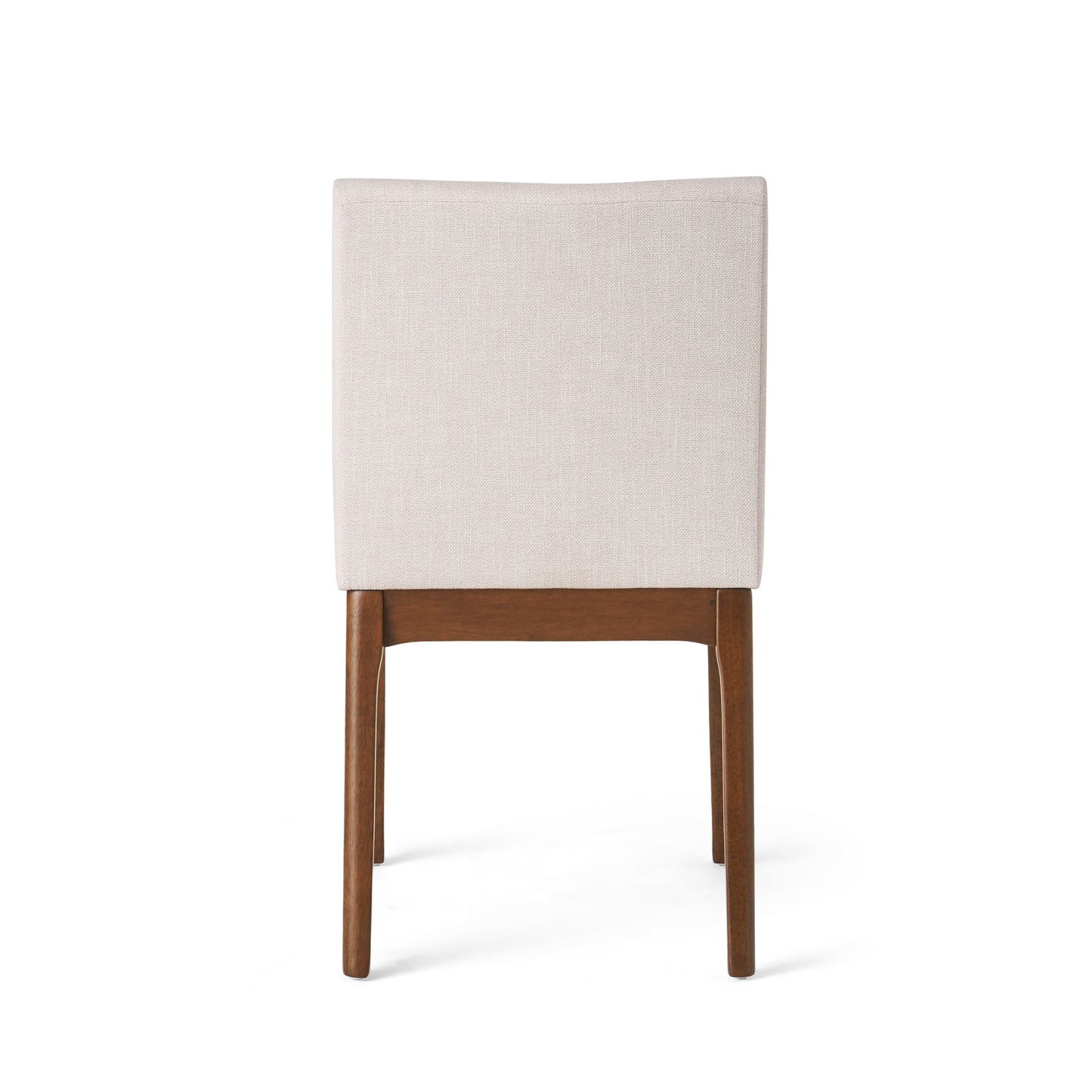 Set of 2 Contemporary Dining Chairs - Upholstered Seat and Backrest, Rubberwood Legs, Walnut + Light Beige (same sku: 58924.00WNT / N759P288155K) image 10