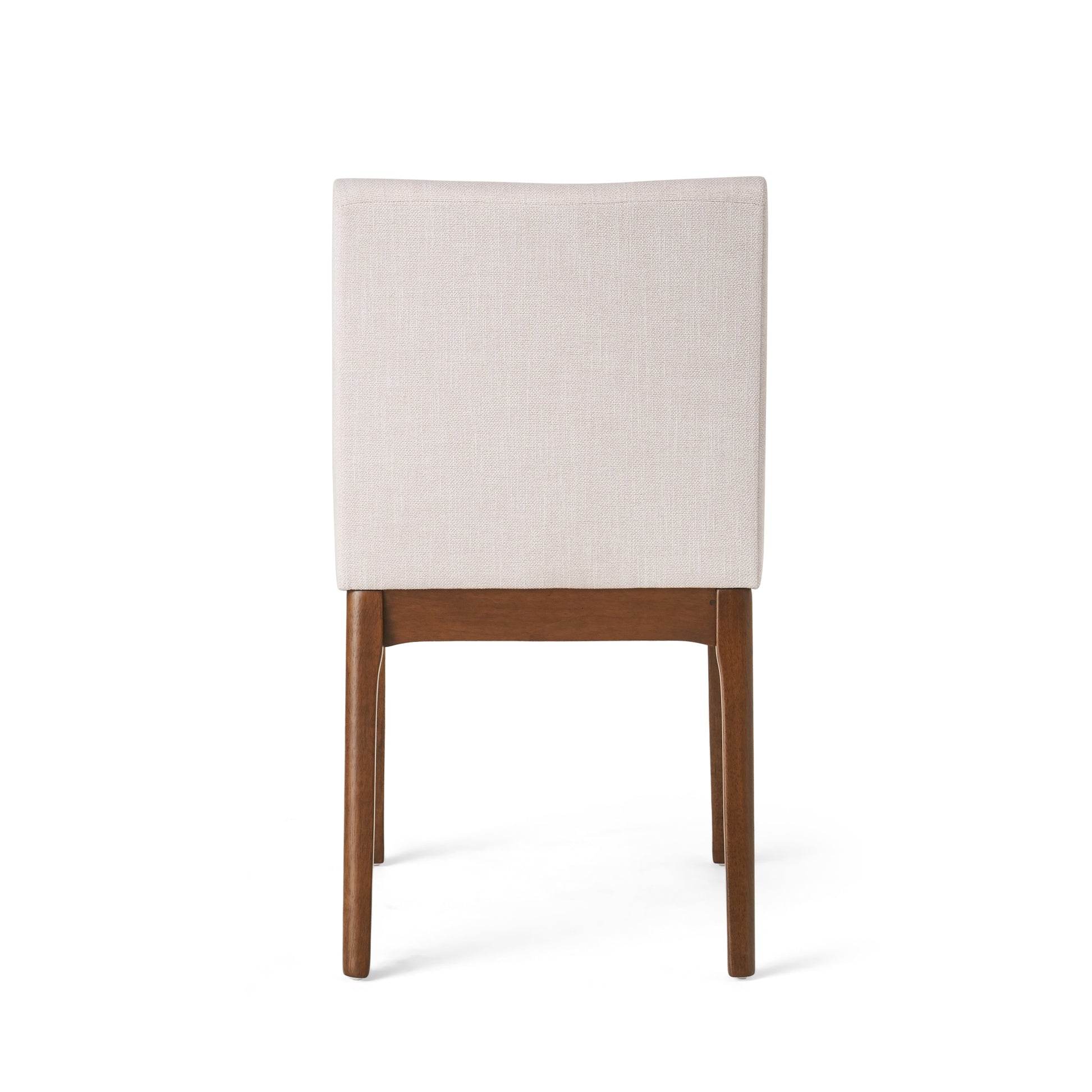 Set of 2 Contemporary Dining Chairs - Upholstered Seat and Backrest, Rubberwood Legs, Walnut + Light Beige (same sku: 58924.00WNT / N759P288155K) image 10