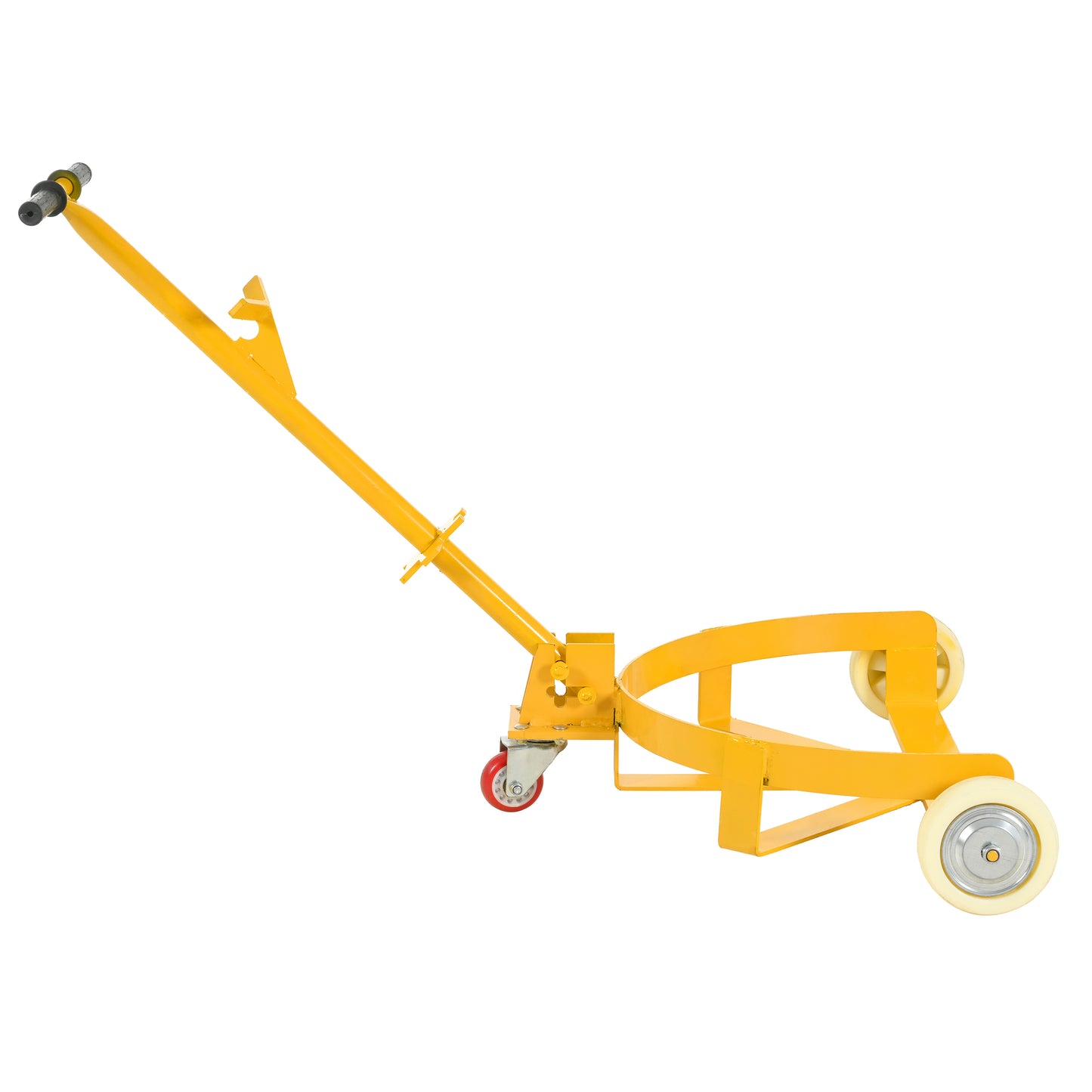 55 Gallon Drum Dolly, 1200lbs capacity, with 2 fixed PU Wheels and 1 swivel wheel - Low Profile Steel Oil Drum Caddy Oil Barrel Drum Roller Hand Cart image 5