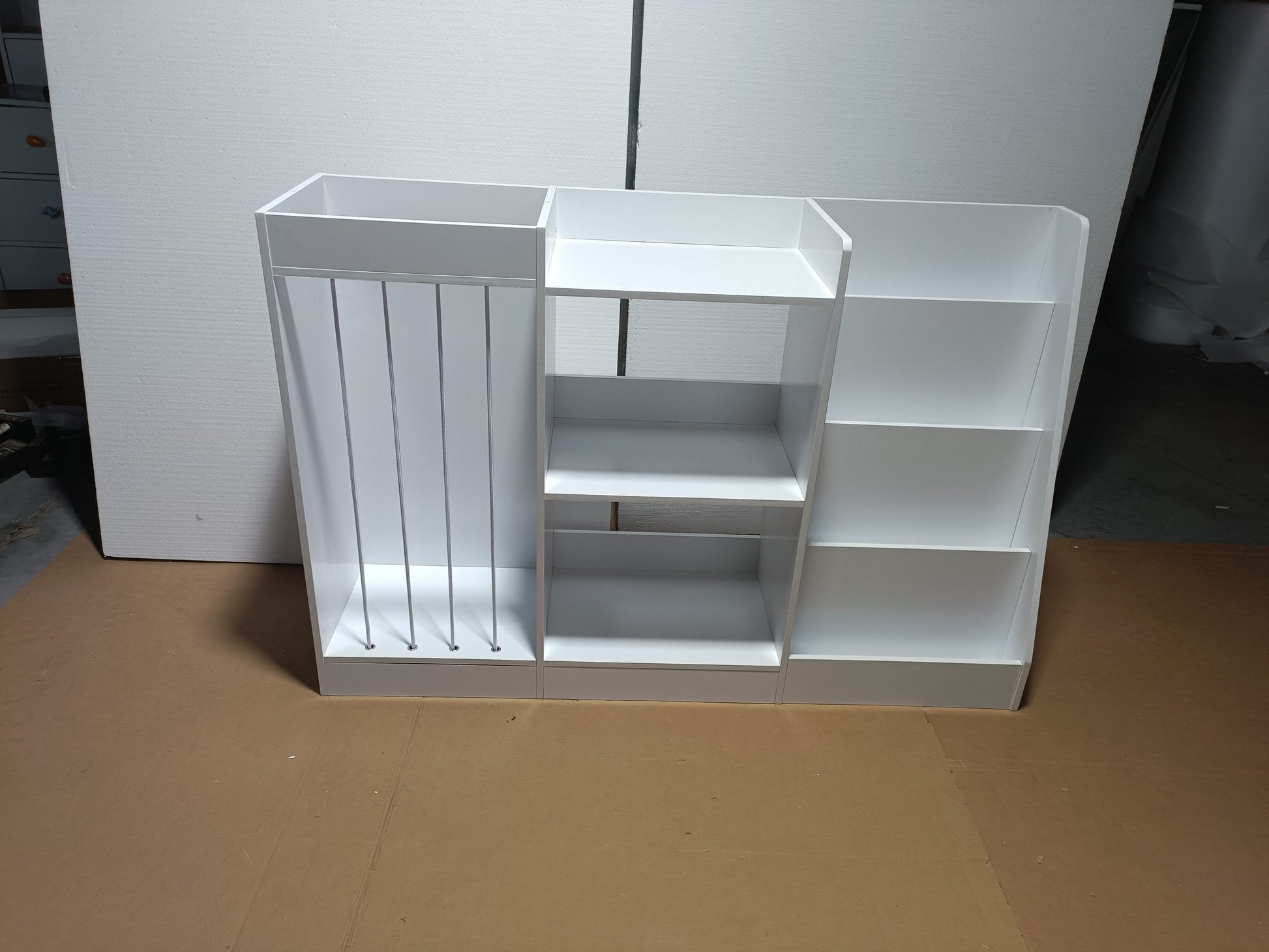 Kids Bookshelf and Toy Storage, 3-Tier Book Shelf for Kids Rooms, Sling Baby Bookcase with Stuffed Animal Storage, Toddler Montessori Bookshelf for Nursery, Playroom, Kindergarten, White image 7