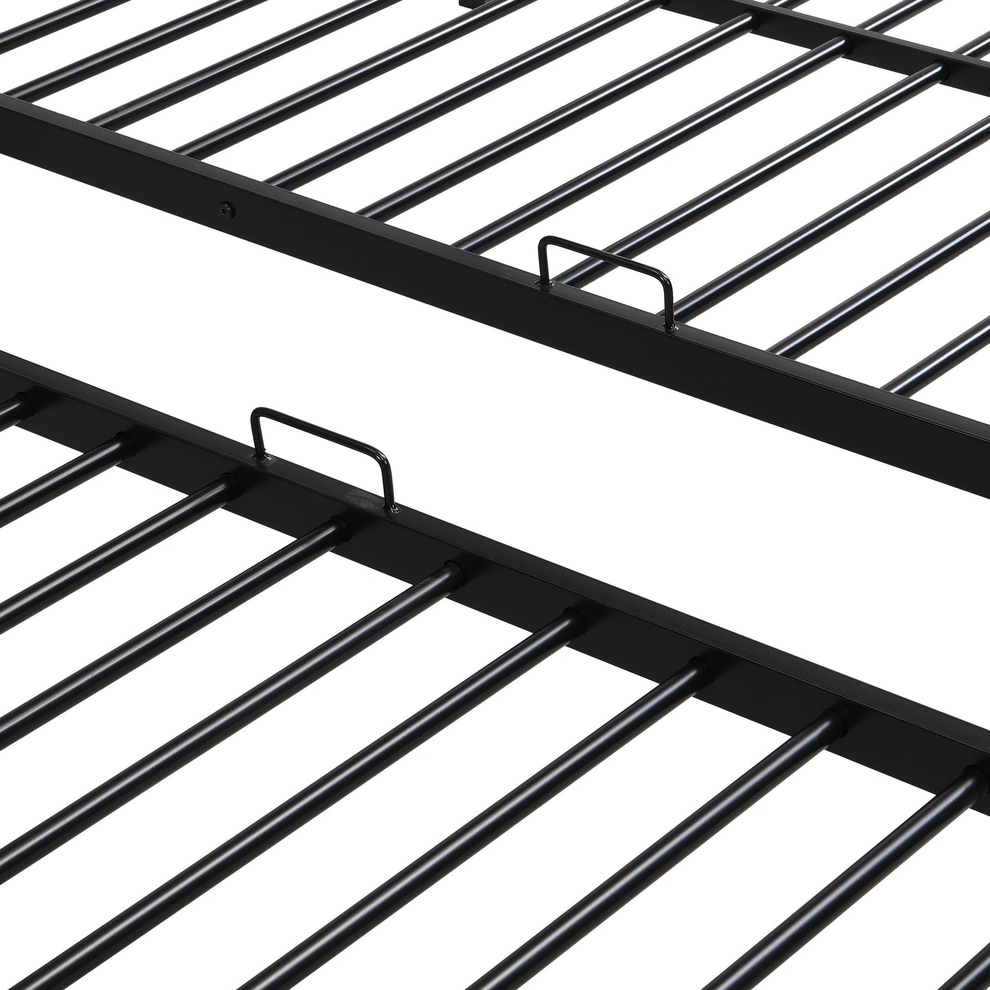 Full Over Twin Over Twin Bunk Bed,Triple Bunk Bed With a vertical ladder, Metal Frame Bunk Bed with Safety Rail, Full Over Twin Over Twin Triple Bunk image 11