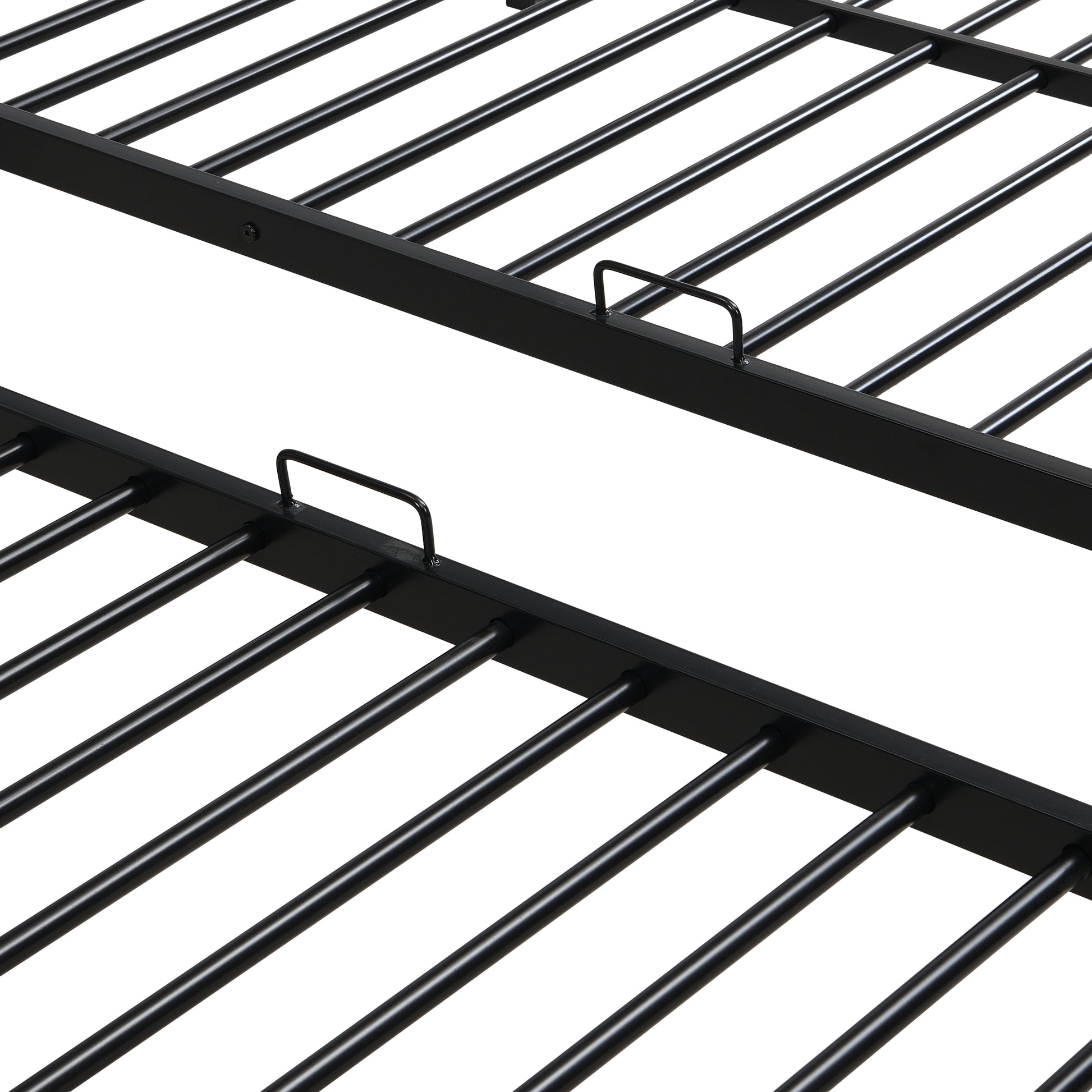 Full Over Twin Over Twin Bunk Bed,Triple Bunk Bed With a vertical ladder, Metal Frame Bunk Bed with Safety Rail, Full Over Twin Over Twin Triple Bunk image 11