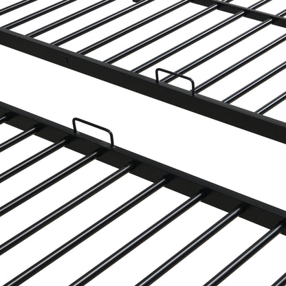 Full Over Twin Over Twin Bunk Bed,Triple Bunk Bed With a vertical ladder, Metal Frame Bunk Bed with Safety Rail, Full Over Twin Over Twin Triple Bunk image 11