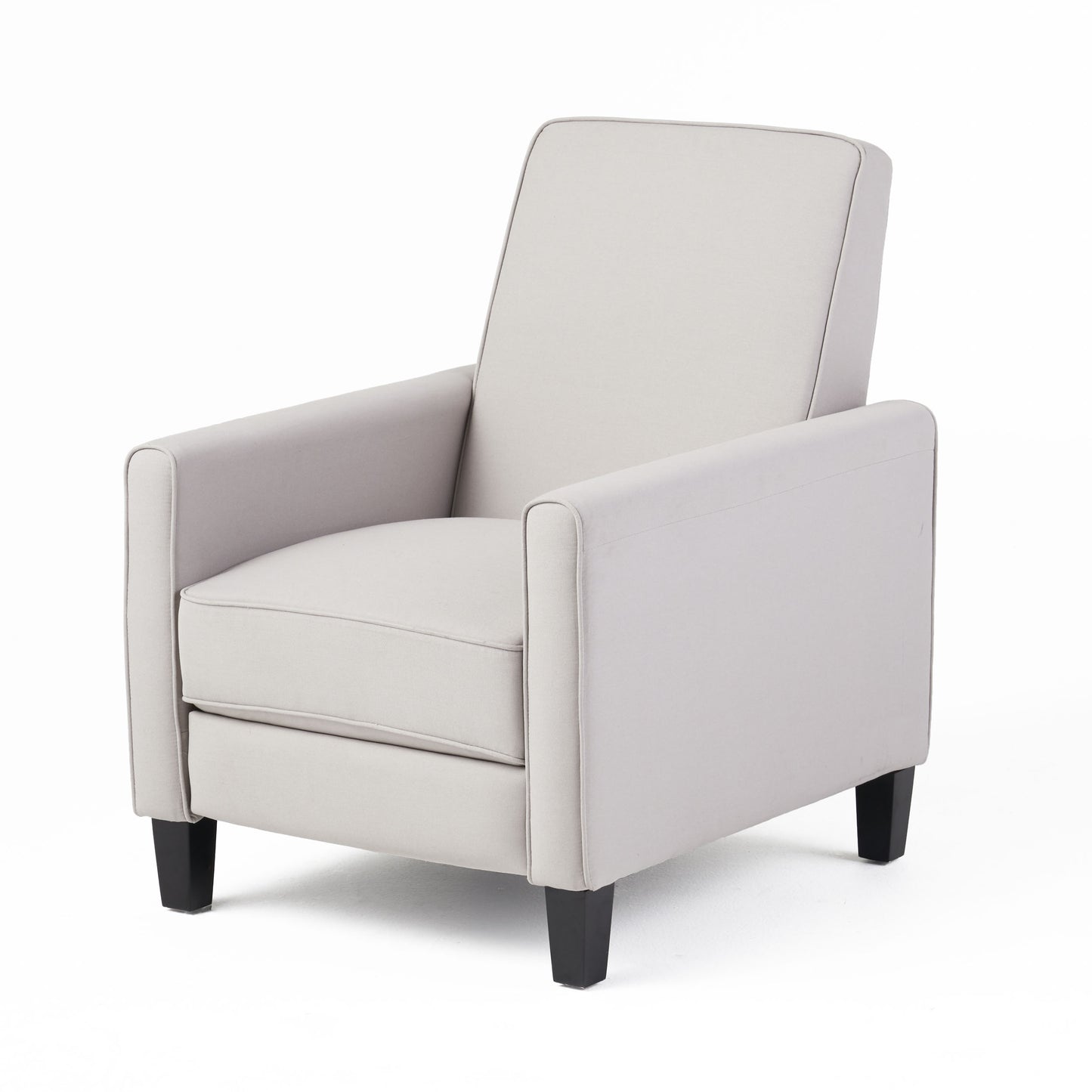 27.5" Push Back Recliner Chair Upholstered Recliner Armchair with Solid Beech Wood Legs for Living Room and Bedroom(Old SKU:52422.00FDGRY), Grey image 6