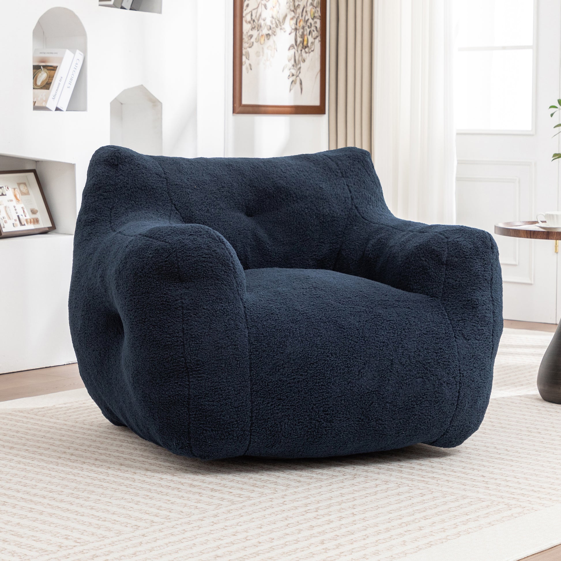 Bean Bag Chair, Bean Bag Sofa Chair with Armrests Stuffed High-Density Foam, Lazy Sofa Comfy Chairs BeanBag Chair for Adults in Living Room,Bedroom Reading image 2
