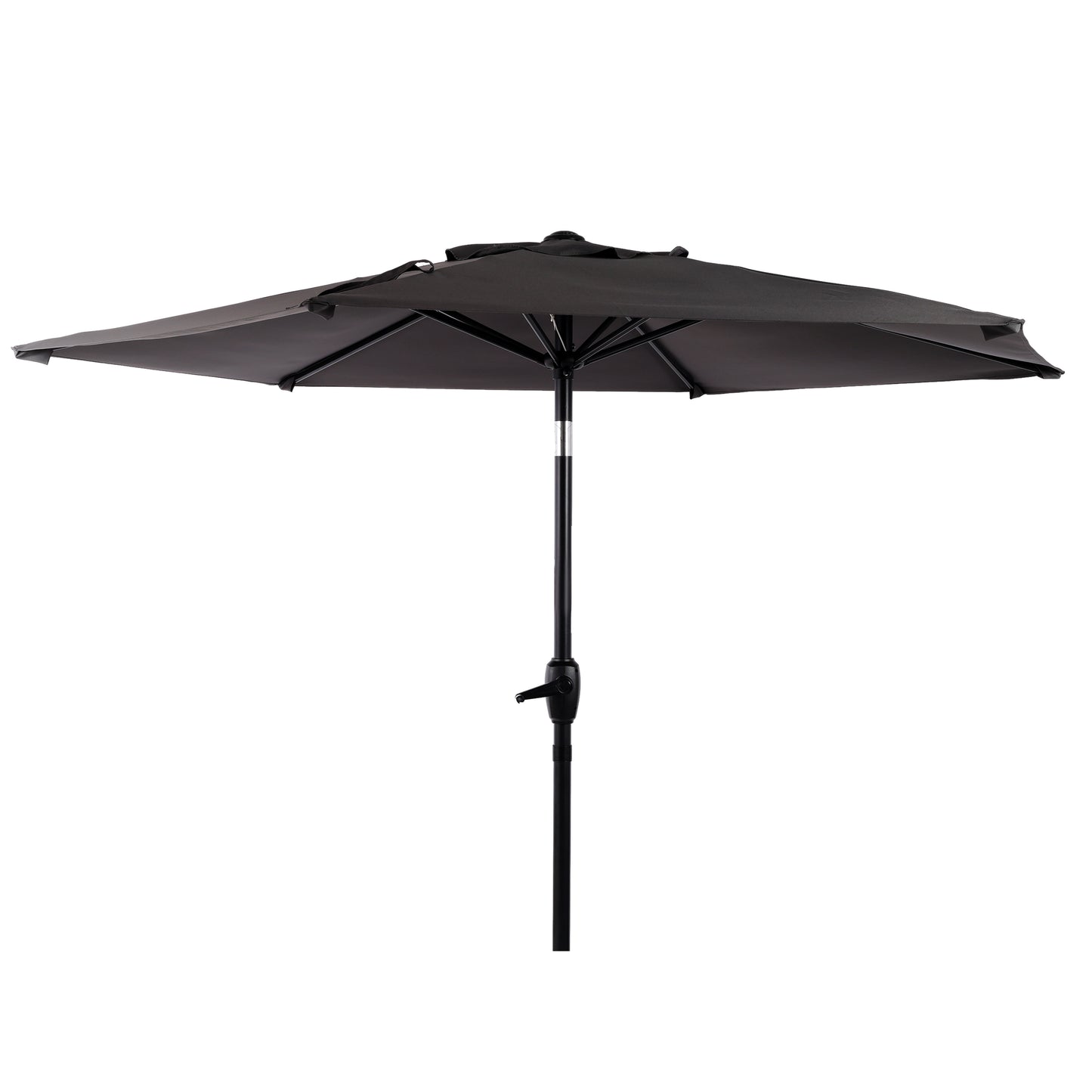 7.5 FT Patio Umbrella, Outdoor Market Yard Umbrella, Sun Shade Umbrella with Push Button Tilt and Crank Mechanism for Garden, Deck, Pool and Backyard, Not Include Umbrella Base, Grey image 5
