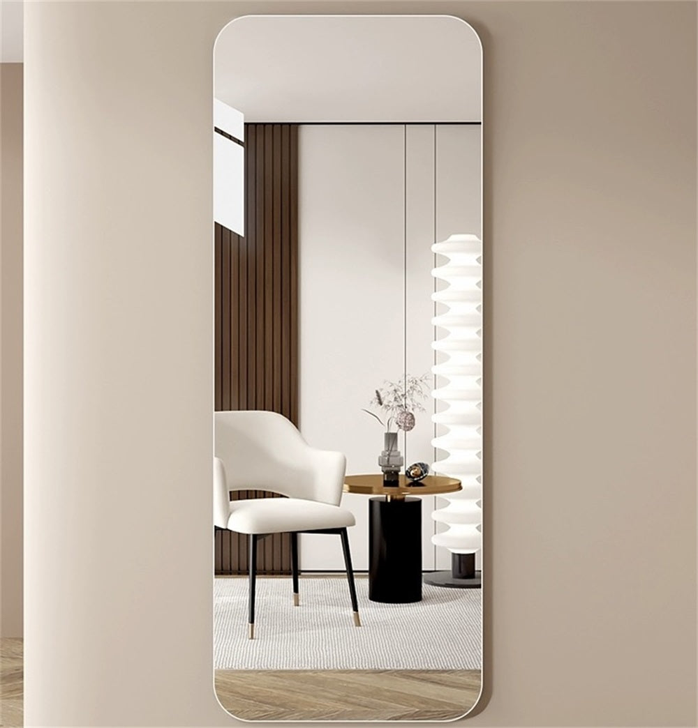 65"x 24" inch Full Body round corner mirror for Living Room Bedroom Cloakroom Wall hanging with hanging hole High quality 5mm silver mirror Explosion-proof glass image 1