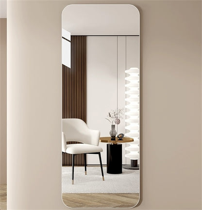 65"x 24" inch Full Body round corner mirror for Living Room Bedroom Cloakroom Wall hanging with hanging hole High quality 5mm silver mirror Explosion-proof glass image 1