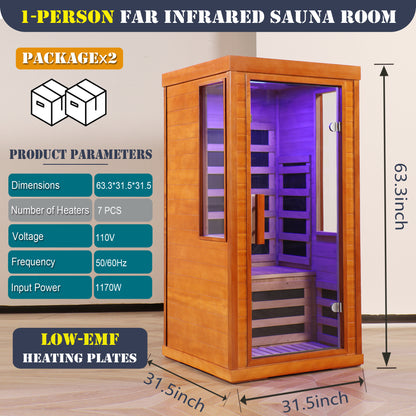 Home dry infrared sauna red light 1person image 2