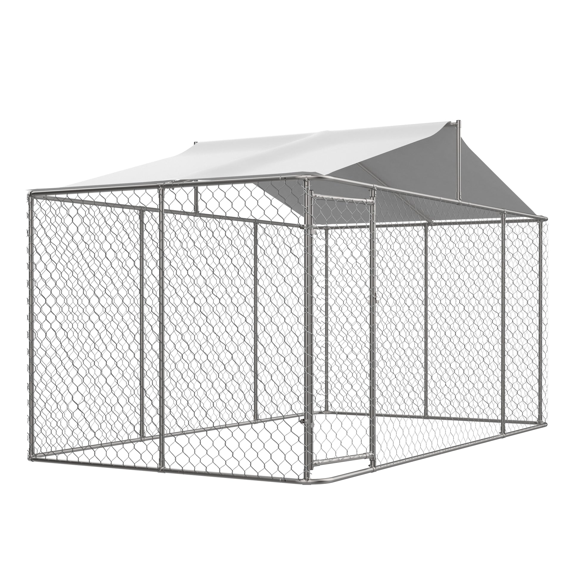 Heavy Duty Outdoor Dog Kennel 13.1x7.5x7.6 ft, Galvanized Chain Link Playpen with Waterproof Anti-UV Cover, Secure Lock, Large Exercise Pen for Puppy & Small Pets image 11