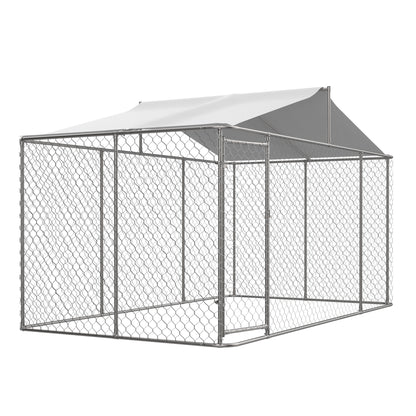 Heavy Duty Outdoor Dog Kennel 13.1x7.5x7.6 ft, Galvanized Chain Link Playpen with Waterproof Anti-UV Cover, Secure Lock, Large Exercise Pen for Puppy & Small Pets image 11