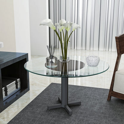 24" Inch Round Tempered Glass Table Top Clear Glass 1/4" Inch Thick Round Polished Edge (Old Sku:W126560368) image 2