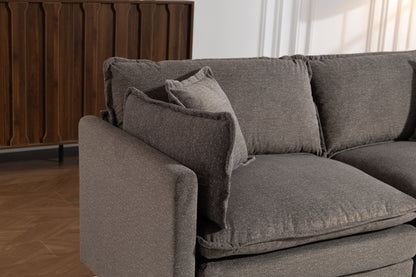 Modern 2seats 77.95"Sectional Sofa with Waist Pillows,2-seat Upholstered Symmetrical Sofa Furniture,Sleeper Sofa Couch with Chaise Lounge for Living Room,Apartment,3 Color image 5
