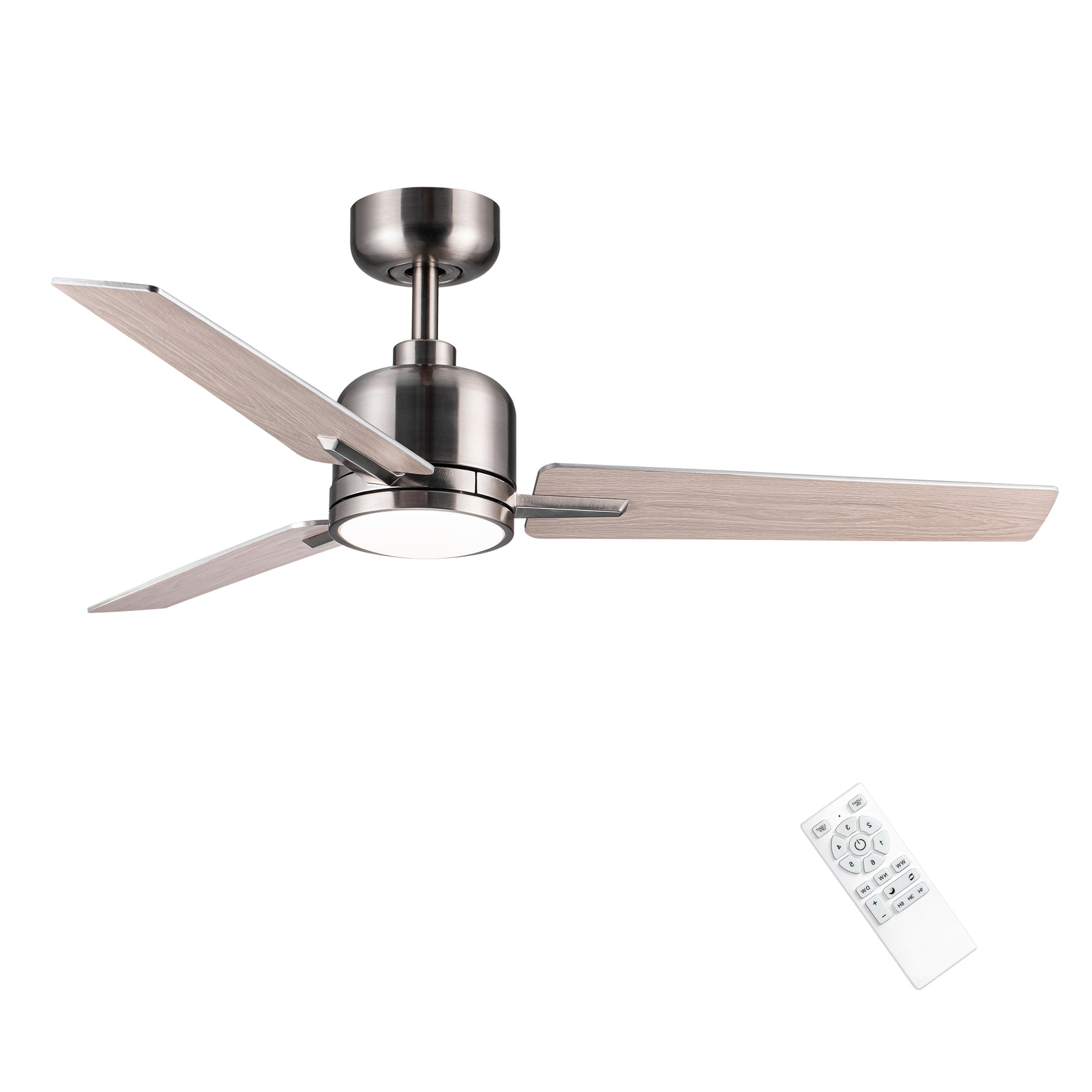 48" Brushed Nickel Lowe Profile Ceiling Fan with Light image 6