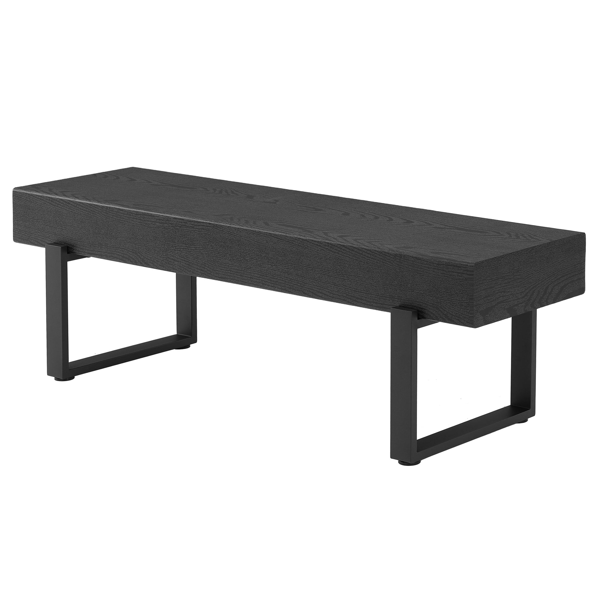 59" Wood Bench for Bedroom End of Bed, Farmhouse Indoor Kitchen Table Benches,Versatile Modern Shoe Bench for Entryway, Black image 7