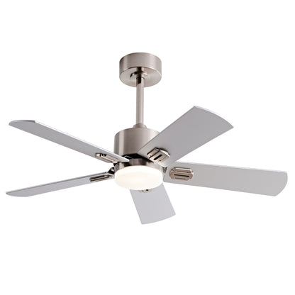 42-Inch Ceiling Fan with Light and Remote Control, Low Profile Modern Ceiling Fan with Light for Bedroom, 5 Blades, Dimmable LED Light, Reversible 6-Speed Motor, Memory Function, Quiet DC Motor image 11