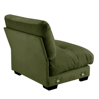 Milano Armless Sofa W/1 pillow - green image 3