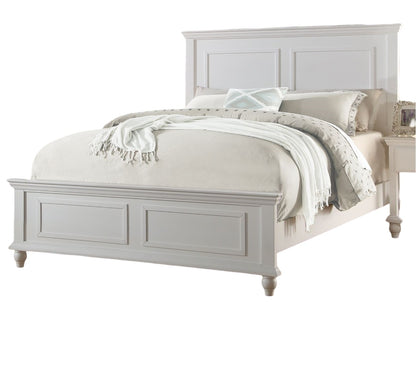 White California King Size Bed 2x Nightstands Panel Headboard Footboard Classic 3pc Bedroom Furniture Set image 7
