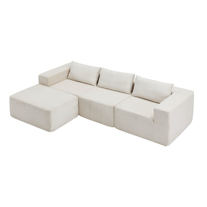 107" Compressed Sectional Sofas (Beige) image 3