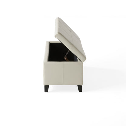 Upholstered PU Leather Storage Ottoman, Solid Wooden Legs (old sku 57742.00IVY) image 7