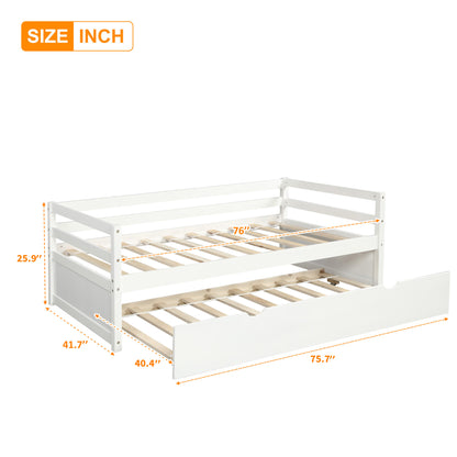 Daybed with Trundle Frame Set, Twin Size, White image 8