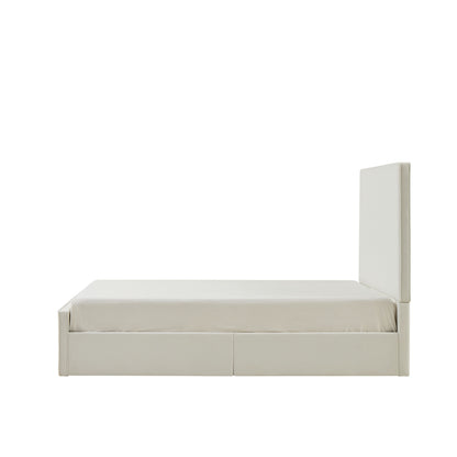 Lucas Tall Headboard Upholstered Bed / 52" High Headboard / Elegant Simplicity / No Box Spring Needed / Easy Assembly / Queen / Coconut Micro Suede image 10