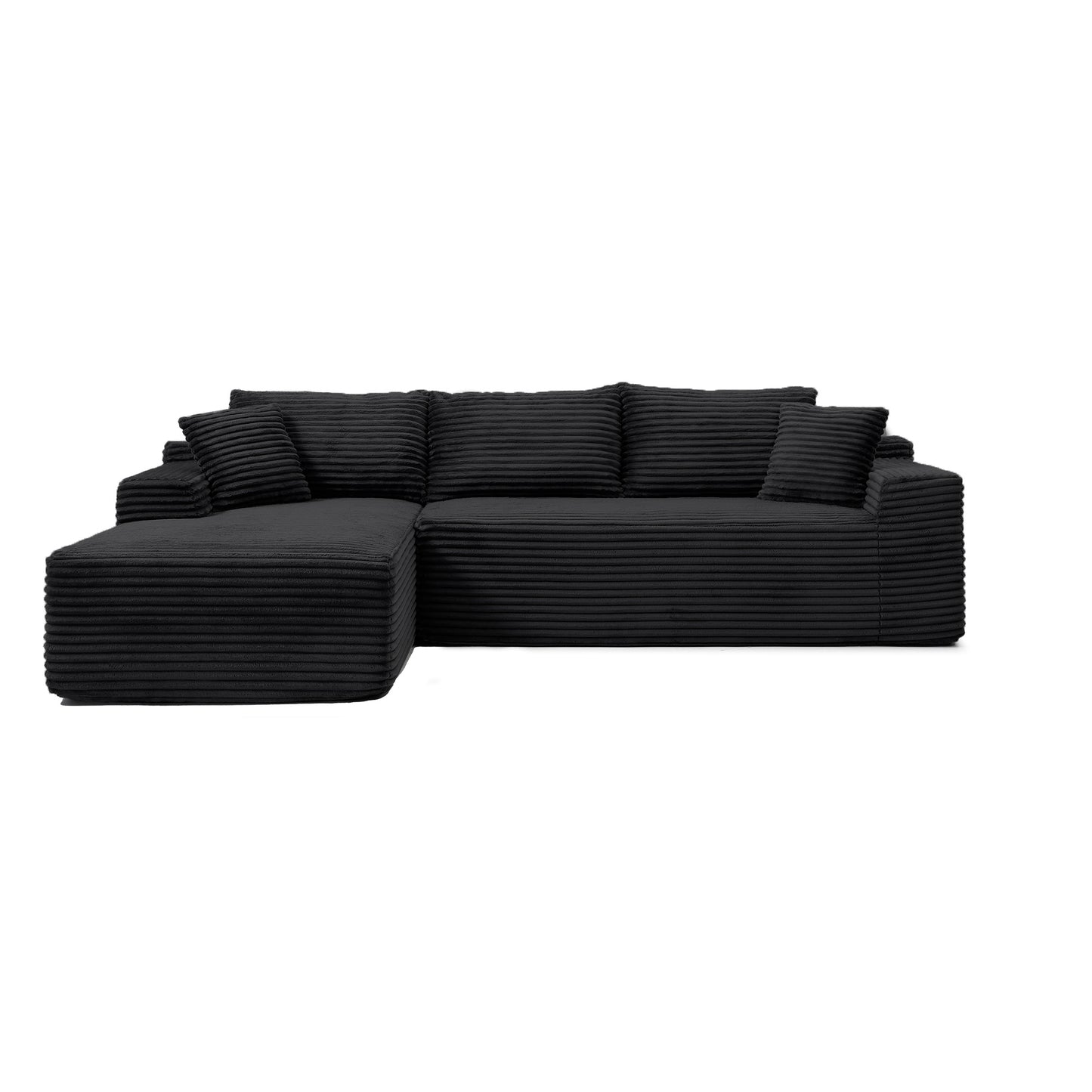 105'' Modular Sectional Sofa, Cloud Sectional Couch with Deep Seat, Modern Modular L-Shape Sofa Couch with Chaise,Upholstered Couches for Living Room Bedroom,No Assembly, (BLACK) image 10