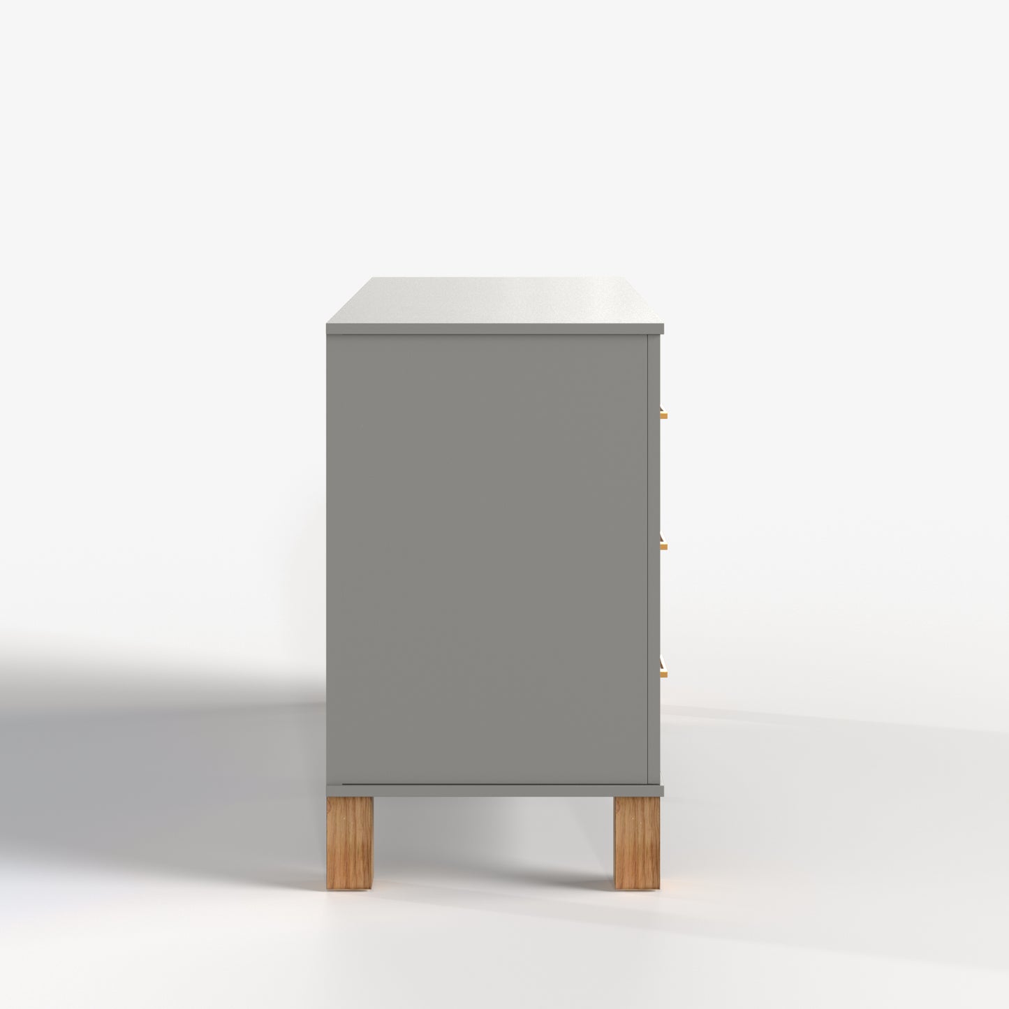 6-Drawer Double Dresser in Gray, Modern Storage Cabinet with Metal Handles & Solid Wood Legs, Dresser Drawer Organizer for Kids Bedroom, Heavy-Duty Wooden Dresser with Pre-Installed image 12