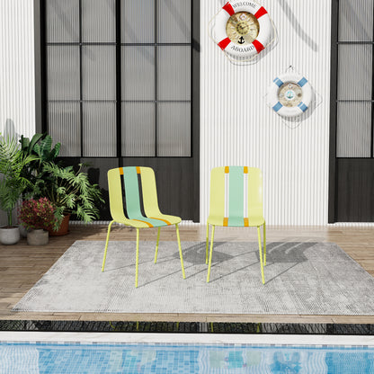 Summer 4-Pack Modern Striped Color Block Chairs – Back View