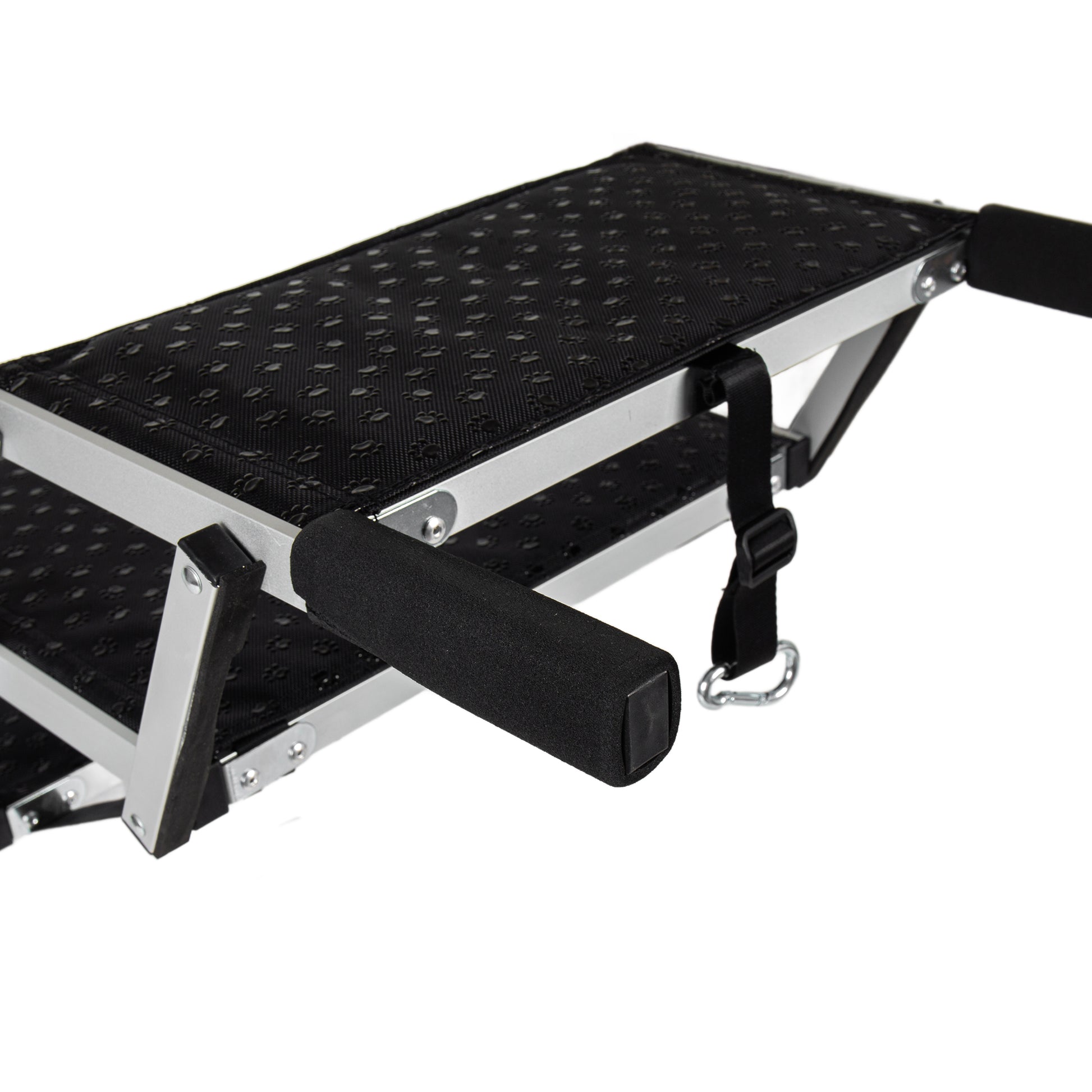 Aluminum Frame Foldable Dog Stairs, 5 Steps Heavy Duty Pet Ramp with Non Slip Surface and Soft Foam Handle, Dogs Stairs for Cars, High Beds, Truck, Supports up to 250 lbs image 9