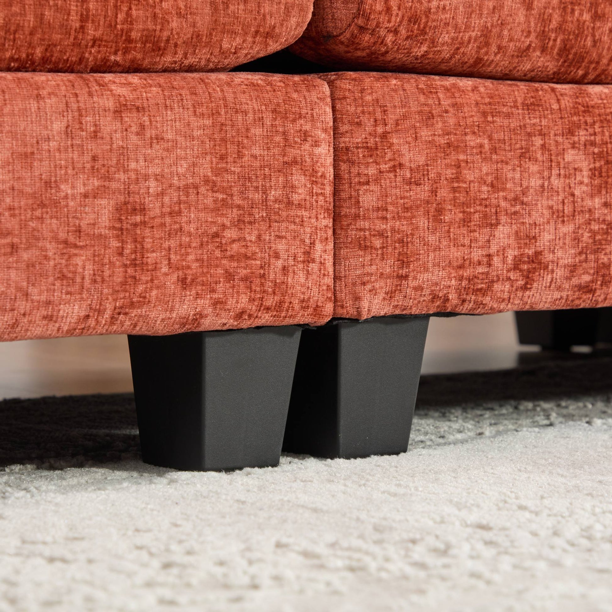 Cloud Sofa Armrests only, Modern Sectional Couch, for Living Room Bedroom and Apartment, Comfy Double Layer Upholstered Seat Cushion, Breathable Chenille Fabric, Orange,SW501EOG image 5