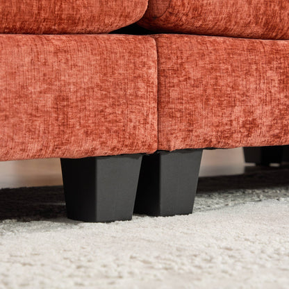 Cloud Sofa Armrests only, Modern Sectional Couch, for Living Room Bedroom and Apartment, Comfy Double Layer Upholstered Seat Cushion, Breathable Chenille Fabric, Orange,SW501EOG image 5