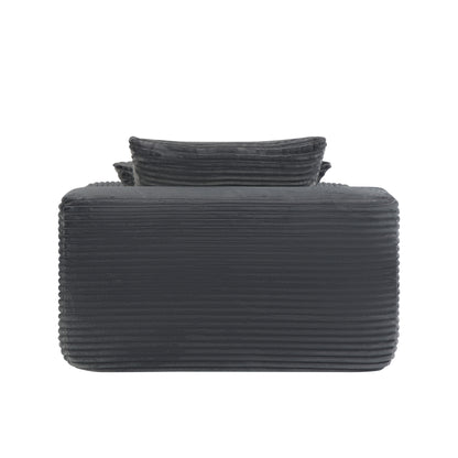 NEW Convertible Chaise Lounge Chair Plush with Wide Armrest & Throw Pillows, Cozy Boneless Sleeper Sofa Bed Armchair,with cup holder, for Living Room, Bedroom, No Assembly Required,Grey image 8