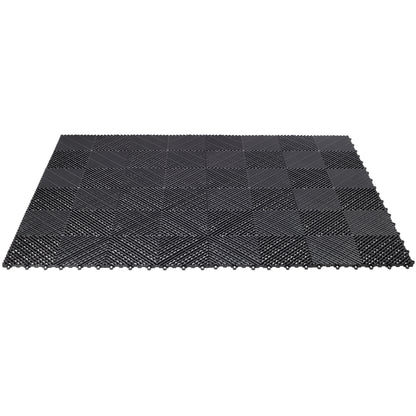 25pcs Plastic Garage Floor Mats,15.6"x15.6" Size,Non-Slip Interlocking Plastic Garage Floor Mat,Splicing Drainage Floor Tile and Shower Mat, for Garage, Garden, Kitchen & Outdoor, Black image 9