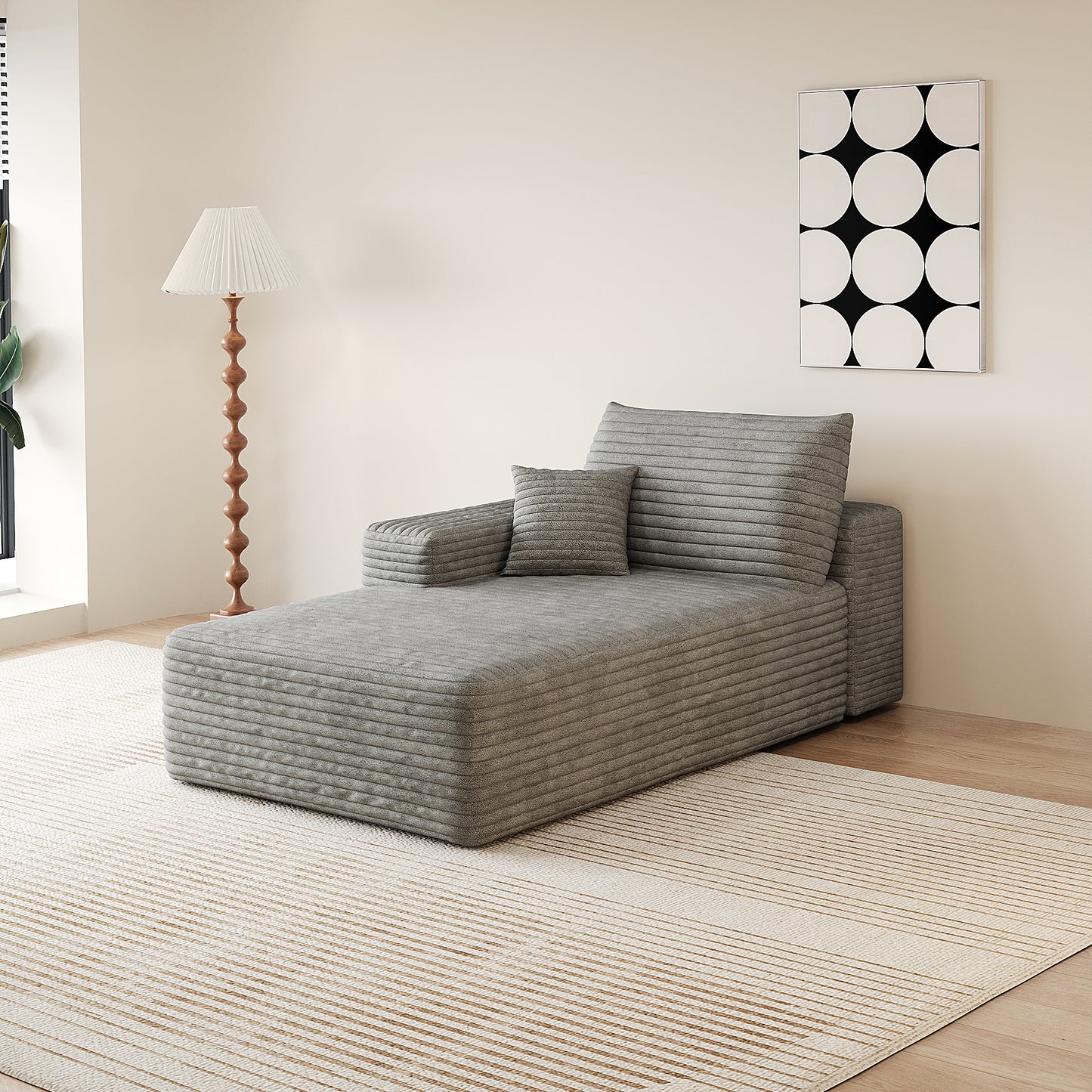 Y165-L-SLEEPER-GREY sofa left sleeper grey image 1