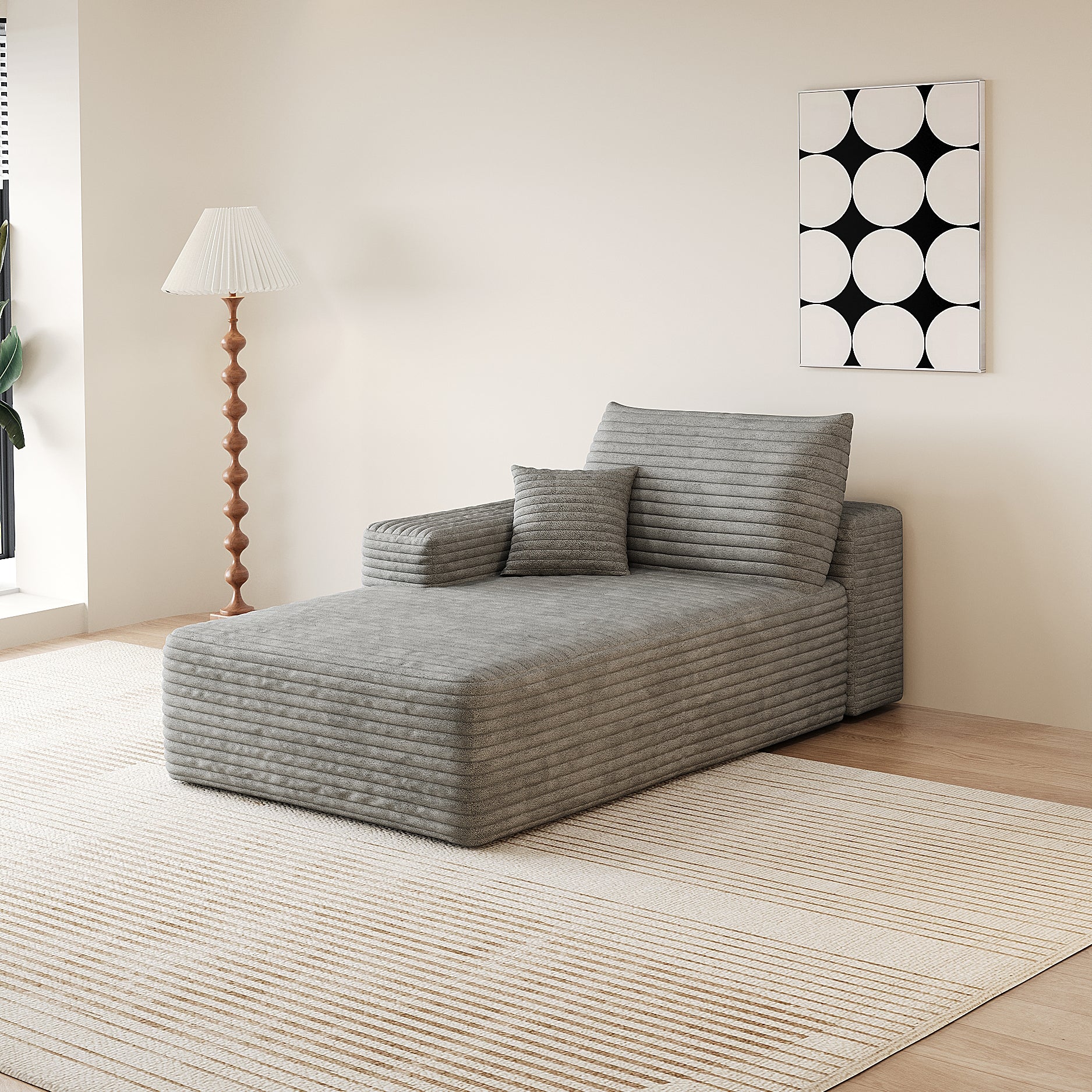 Y165-L-SLEEPER-GREY sofa left sleeper grey image 1