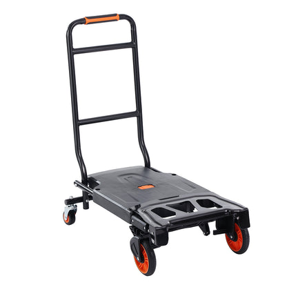 Aluminum Hand Truck, 2 in 1, 300 lbs Load Capacity, Heavy Duty Industrial Convertible Folding Hand Truck and Dolly, Utility Cart Converts from Hand Truck to Platform Cart with Rubber Wheels image 8